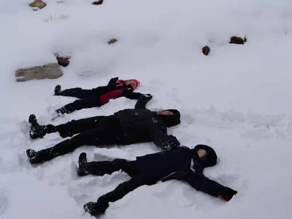 Spencer Playing in snow with kids