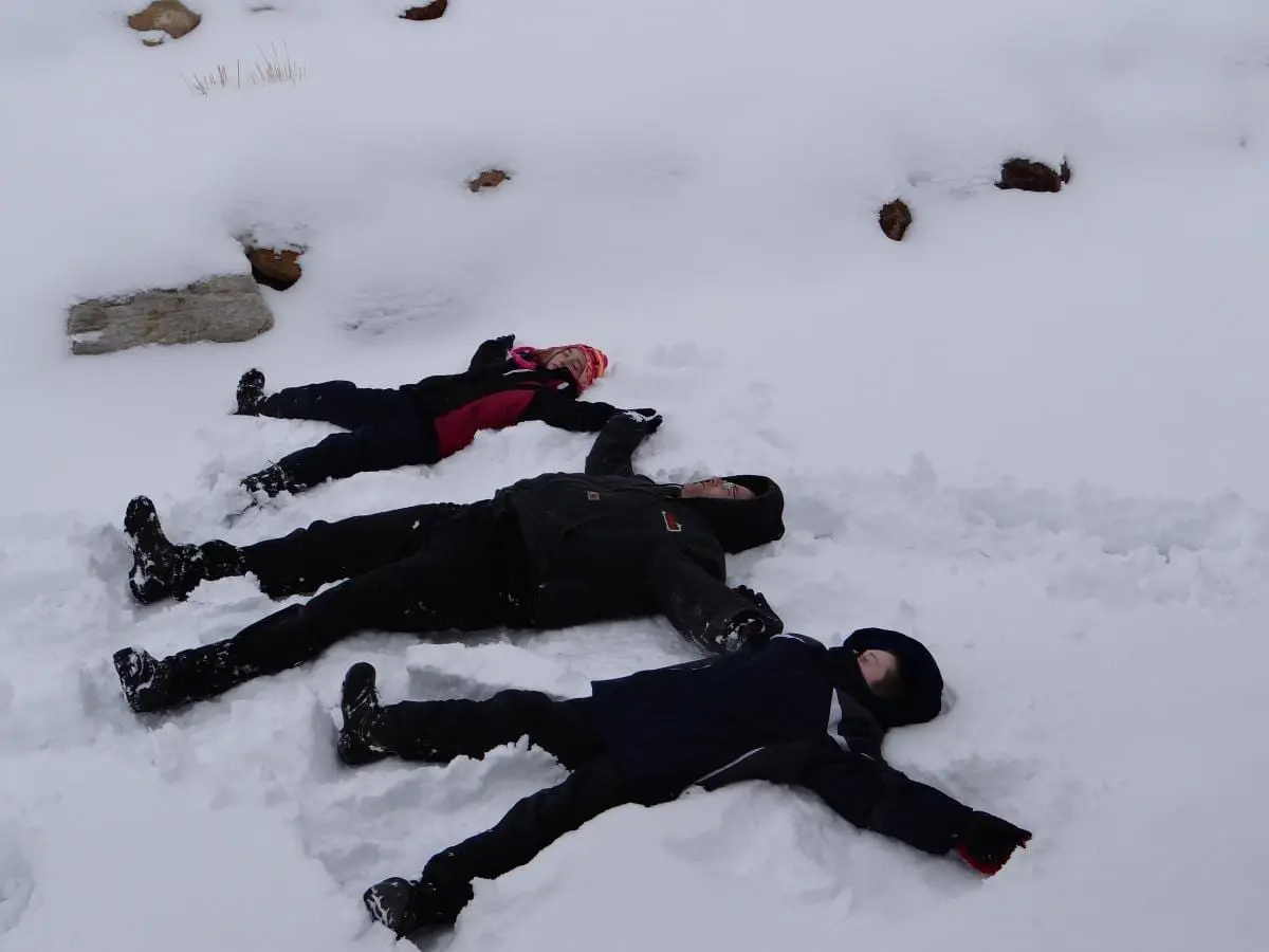 Spencer Playing in snow with kids