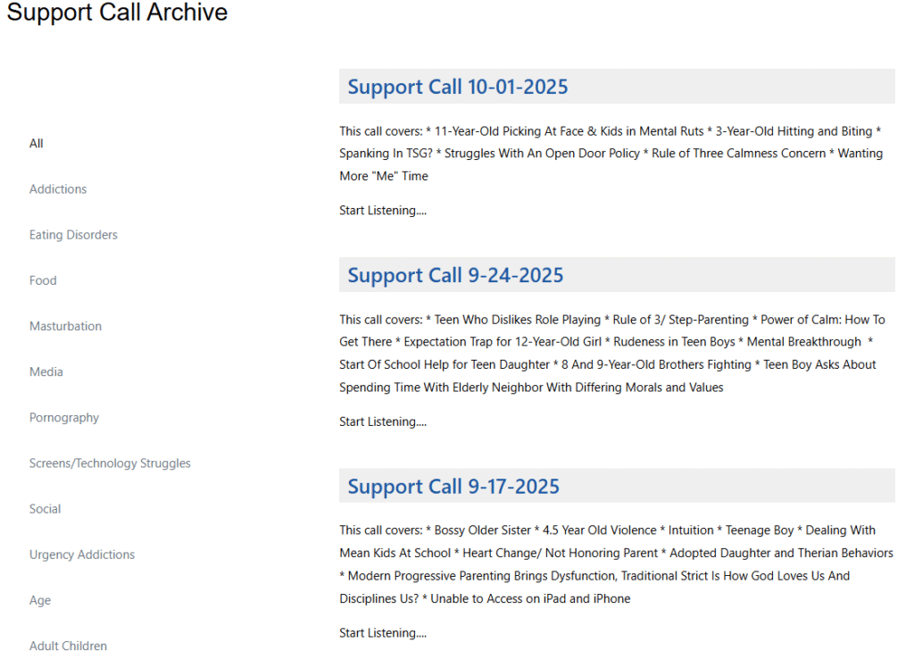 support call archive